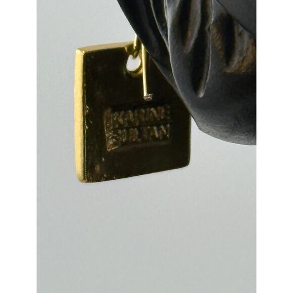 Karine Sultan 24K Gold Plated Square Pave Dangle Earrings - Picture 3 of 3